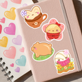 Pan Dulce Cozy Sticker Bundle - 4 Pack of 3" (3 Glossy + 1 Matte) Vinyl Character Stickers